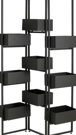 Mica Decorations Pflanzenwand / Raumteiler Nando schwarz 40 x 25 x 178 cm