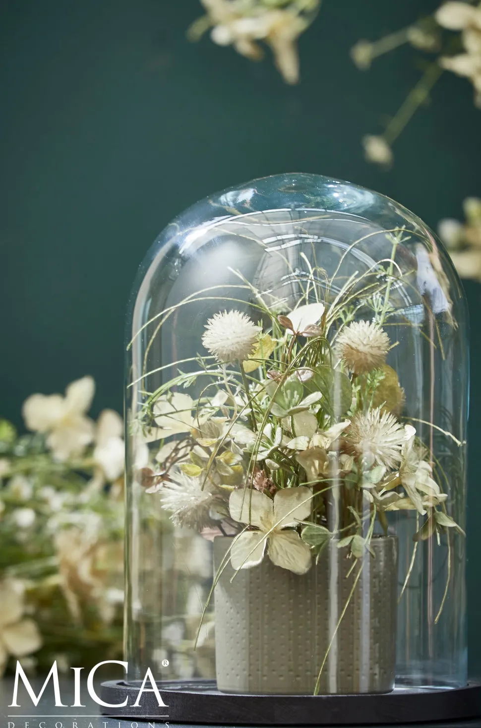 Mica Decorations Teller für Glasglocke Hella schwarz D 26 cm H 2 cm