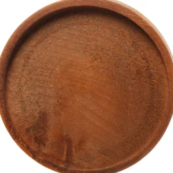 Mica Decorations Teller für Glasglocke Hella Holz dunkel D 26 cm H 2 cm