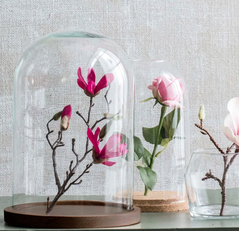 Mica Decorations Teller für Glasglocke Hella Holz dunkel D 26 cm H 2 cm