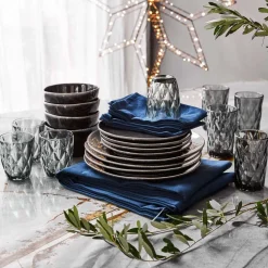 Mica Decorations Teller Tabo schwarz D 20,5 H 2 cm