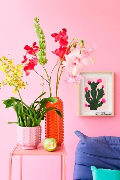 Mica Decorations Vase Boaz orange D 8 H 18 cm