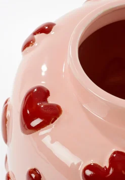 Mica Decorations Vase Hearts rosa / rot D 28,5 H 28 cm