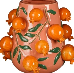 Mica Decorations Vase Melika oranje / rosa D 34 H 30,5 cm
