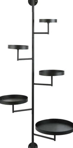 Mica Decorations Wand-Pflanzenregal Perry schwarz 36 x 30 x 120 cm