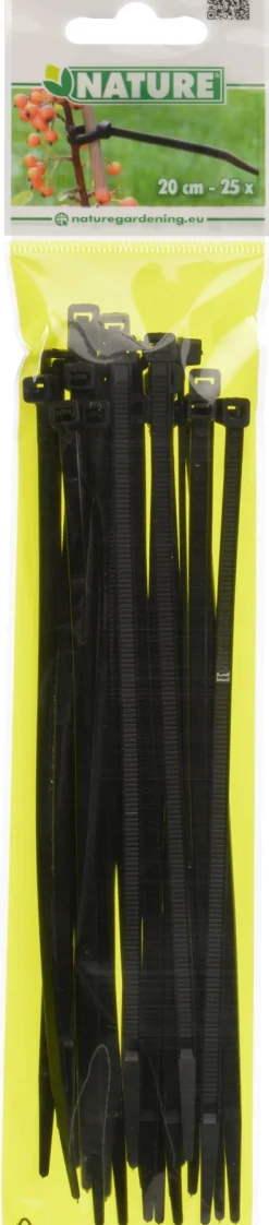 Nature Kabelbinder 20 cm schwarz 25 St.