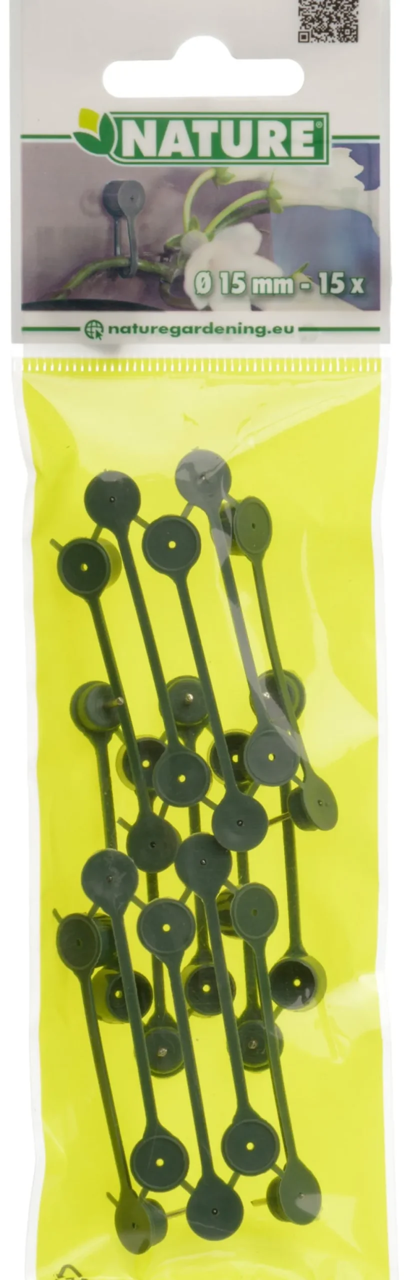 Nature Pflanzenklammern grün D 15 mm 15 St.