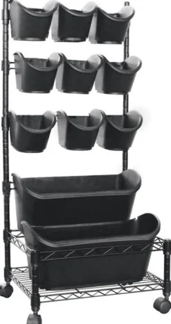 Nature Regal mit Pflanzgefäßen vertikal 97 x 44 x 35,5 cm