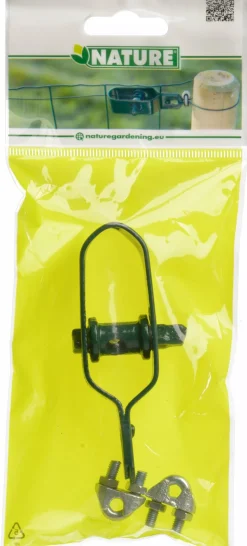 Nature Spanndraht-Set mit 2 Drahtklemmen kunststoffummantelt grün