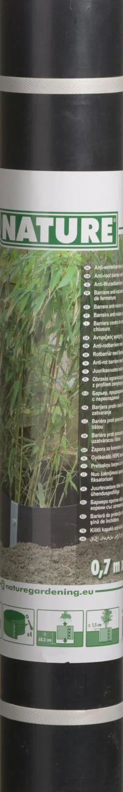 Nature Unkrautvlies 3 m x 70 cm 1000 g/m² zwart