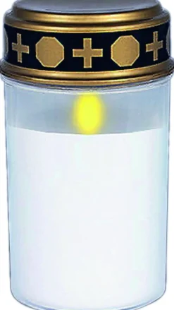 Peha Magic LED Grablicht Kerze weiß D 7,5 H 13 cm