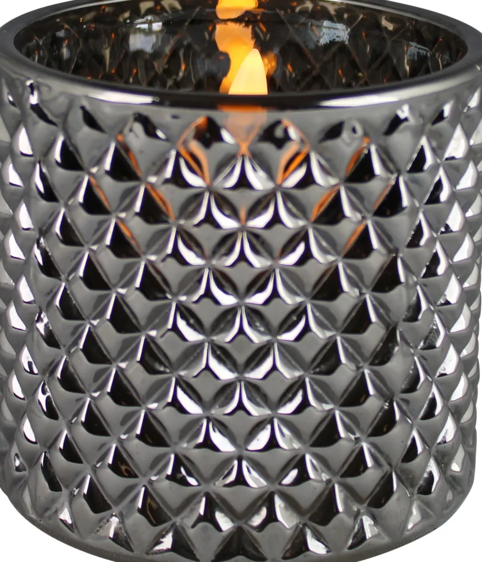 Peha Magic LED Kerze im Glas Jacob silber D 8,5 H 8 cm