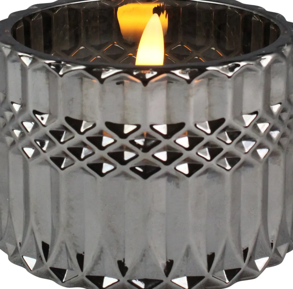 Peha Magic LED Kerze im Glas Jacob silber D 9 H 6,5 cm