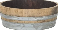 Pflanzkübel Weinfass naturell / grau D 65 H 20 cm