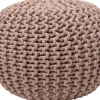 Pouf Strick beige D 40 H 40 cm