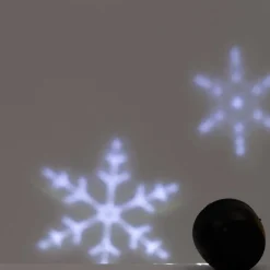 Projektor Schneeflocke mit LED Beleuchtung warmweiss D 12 H 13 cm