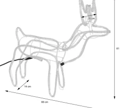 Rentier beleuchtet mit 216 LEDs warmweiß 68 x 28 x 61 cm