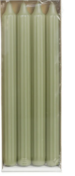 Rustik Lys Stabkerzen Groov grün 9 Std. 4 St.