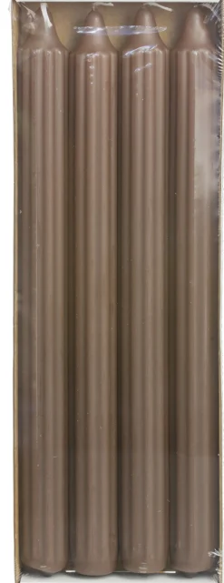 Rustik Lys Stabkerzen Groov braun 9 Std. 4 St.