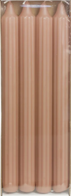 Rustik Lys Stabkerzen Groov rosa 9 Std. 4 St.