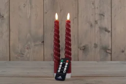 Rustik Lys Stabkerzen Swirl bordeaux 8,5 Std. 2 St.