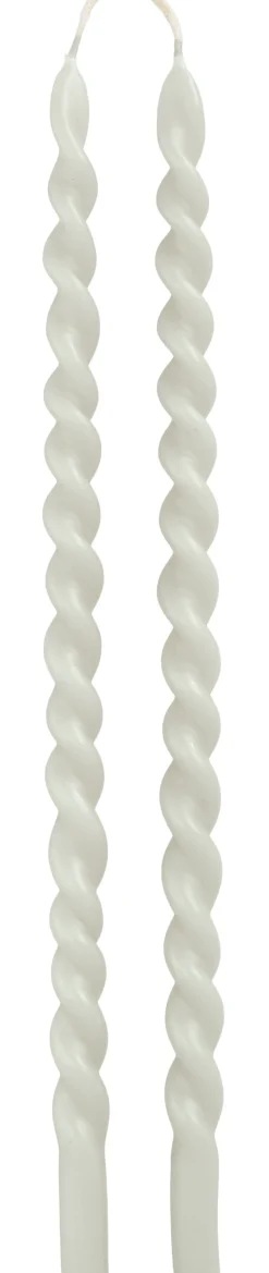 Rustik Lys Stabkerzen Swirl weiß 4 Std. 2 St.