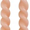 Rustik Lys Stabkerzen Swirl rosa 8,5 Std. 2 St.