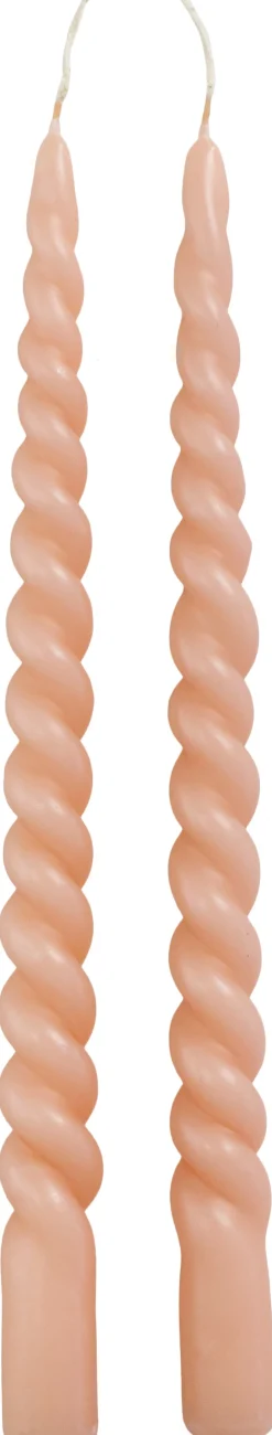 Rustik Lys Stabkerzen Swirl rosa 8,5 Std. 2 St.