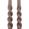 Rustik Lys Stabkerzen Swirl lila 8,5 Std. 2 St.