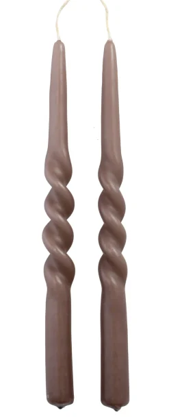 Rustik Lys Stabkerzen Swirl lila 8,5 Std. 2 St.