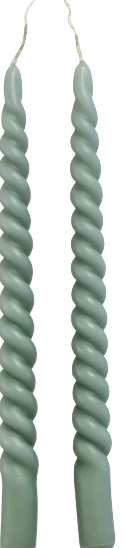 Rustik Lys Stabkerzen Swirl grau 8,5 Std. 2 St.
