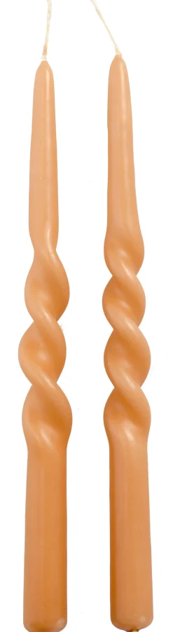 Rustik Lys Stabkerzen Swirl rosa 8,5 Std. 2 St.