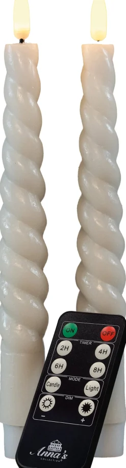 Rustik Lys Stabkerzen Swirl creme 8,5 Std. 2 St.