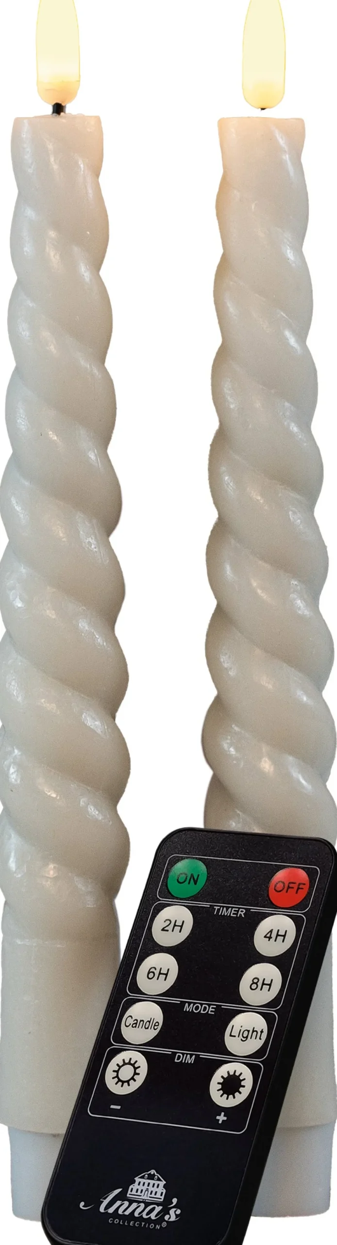 Rustik Lys Stabkerzen Swirl creme 8,5 Std. 2 St.