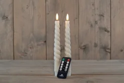 Rustik Lys Stabkerzen Swirl creme 8,5 Std. 2 St.