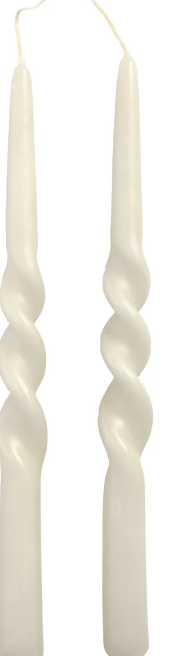 Rustik Lys Stabkerzen Swirl grau 8,5 Std. 2 St.