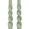 Rustik Lys Stabkerzen Twist grün 8,5 Std. 2 St.