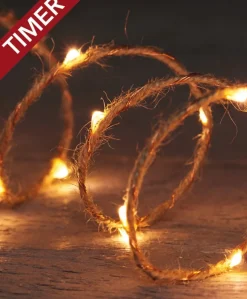 Seil-Lichterkette kupfer 2 m mit 40 LEDs klassisch warm