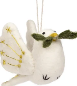 Sjaal met Verhaal Weihnachtsanhänger Friedentaube weiß 9 x 5 x 12 cm