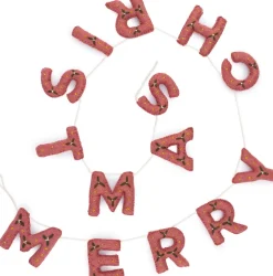 Sjaal met Verhaal Weihnachtsgirlande Merry Christmas rosa 20 x 30 x 5 cm