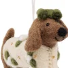 Sjaal met Verhaal Weihnachtsanhänger Dackel creme / braun 9 x 4 x 13 cm