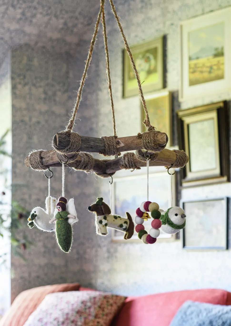 Sjaal met Verhaal Weihnachtsanhänger Dackel creme / braun 9 x 4 x 13 cm