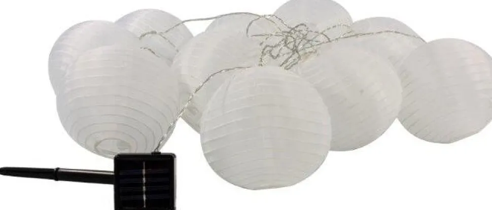 Solar Gartenbeleuchtung 3,6 m mit 10 Lämpchen weiß