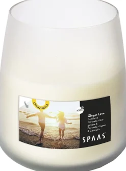 Spaas Citronella-Kerze Ginger Love weiß 38 Std. D 8,2 H 9,5 cm