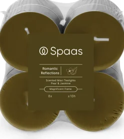 Spaas Duftkerze Essential collection Romantic Reflect grün 10 Std. D 6 H 2,1 cm 8 St.