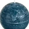 Spaas Kugelkerze Rustic blau-grün 40 Std. D 10 cm