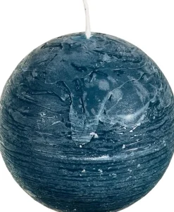 Spaas Kugelkerze Rustic blau-grün 40 Std. D 10 cm