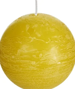 Spaas Kugelkerze Rustic gelb 40 Std. D 10 cm
