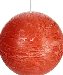 Spaas Kugelkerze Rustic orange 24 Std. D 8 cm
