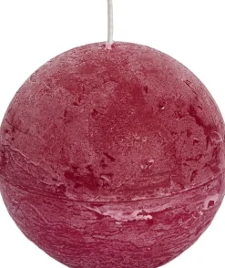 Spaas Kugelkerze Rustic rot 40 Std. D 10 cm